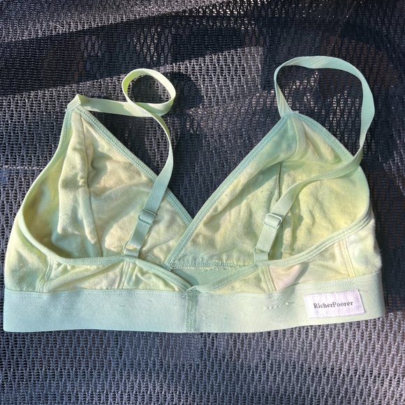 Free People RicherPoorer Classic Bralette, Green Storm - Picture 5 of 5